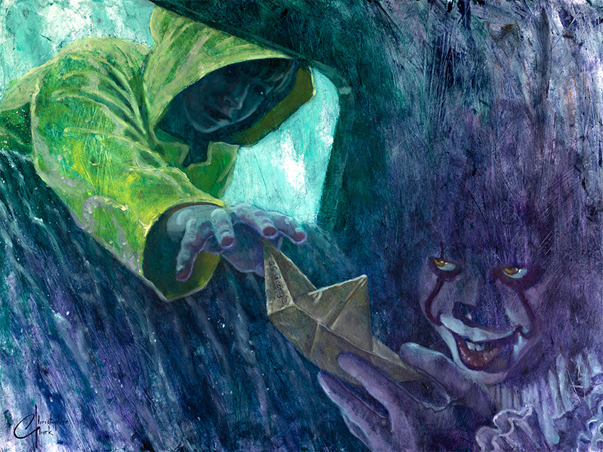 NEW RELEASE: It: "Hiya Georgie" Original Oil on Wood Panel by Christopher Clark