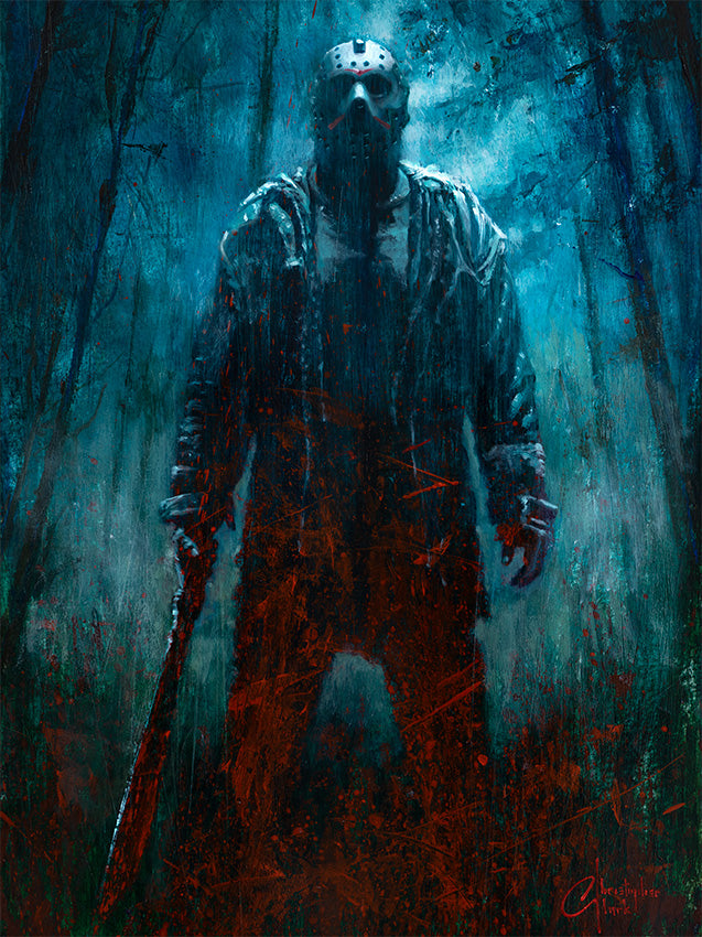 NEW RELEASE: Friday the 13th "Jason Voorhees" Original Oil on canvas by Christopher Clark