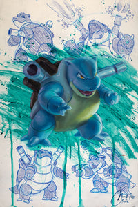 NEW RELEASE: Pokemon: Blastoise Original Oil Painting by Christopher Clark