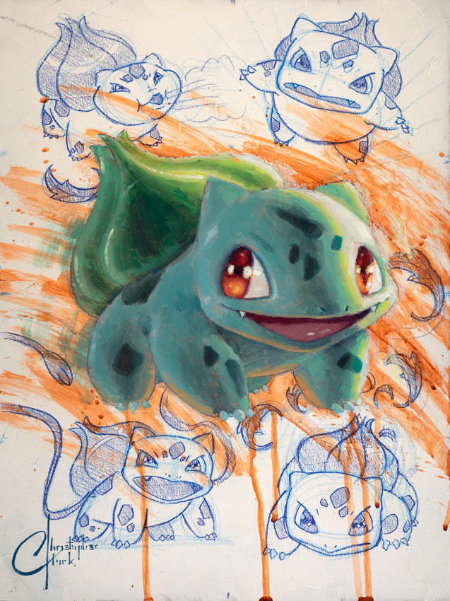 NEW RELEASE: Pokemon: Bulbasaur Original Oil Painting by Christopher Clark