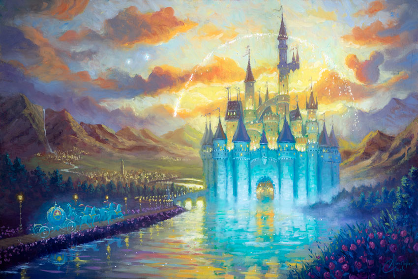 NEW RELEASE: Disney Enchanted Castle Oil Painting by Christopher Clark