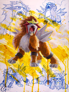 NEW RELEASE: Pokemon: "Entei" Original Oil Painting by Christopher Clark