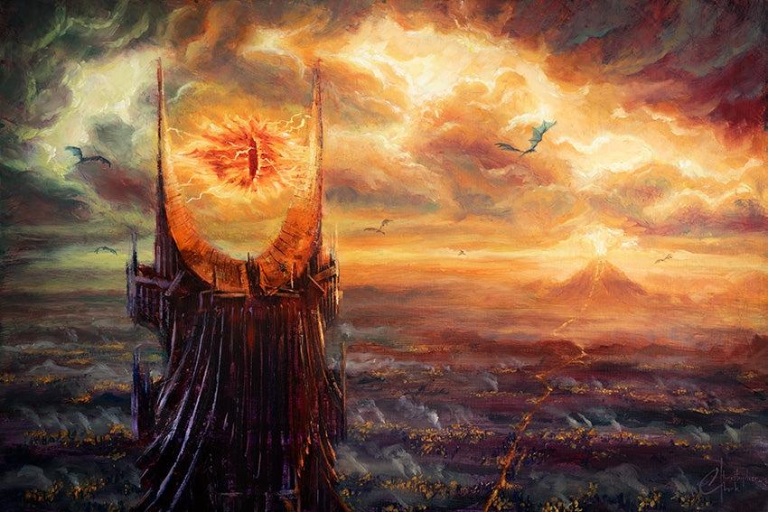 NEW RELEASE: Lord of the Rings "Eye of Sauron" Original Oil Painting by Christopher Clark