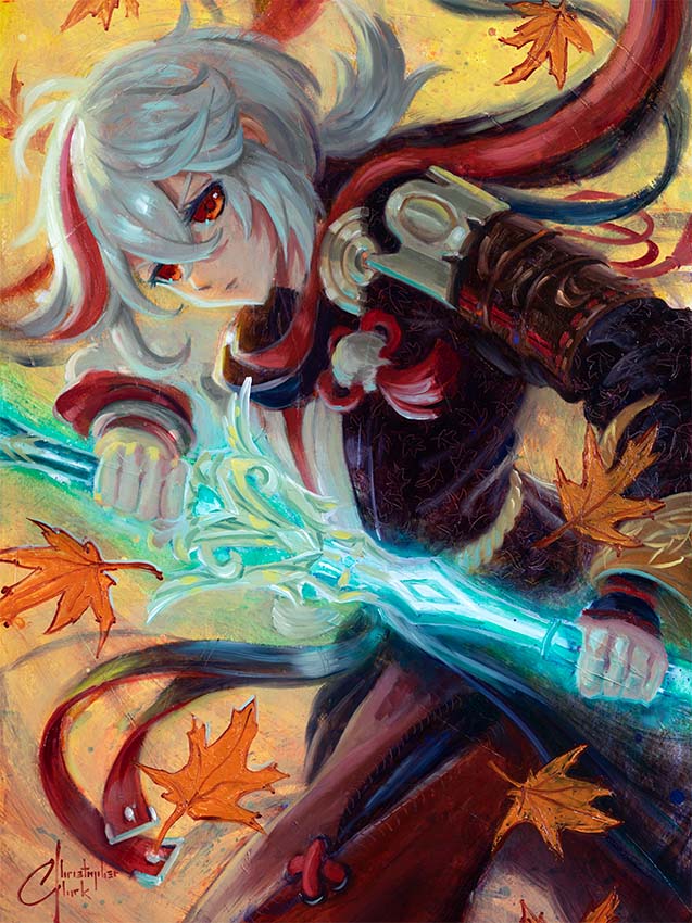 NEW RELEASE: Genshin Impact Original Oil on canvas by Christopher Clark