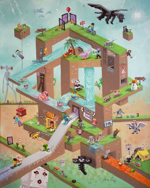 NEW RELEASE: Minecraft Gone Wild Original Painting by Anna Gromova (Copy)