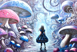 NEW RELEASE: "Welcome to Wonderland-Alice" Original Oil Painting by Mani