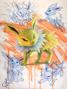 NEW RELEASE: Pokemon: Jolteon Original Oil Painting by Christopher Clark