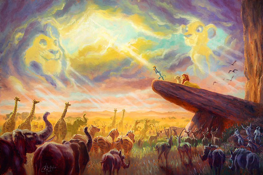 NEW RELEASE: The Lion King "Circle of Life" Original Oil Painting by Christopher Clark
