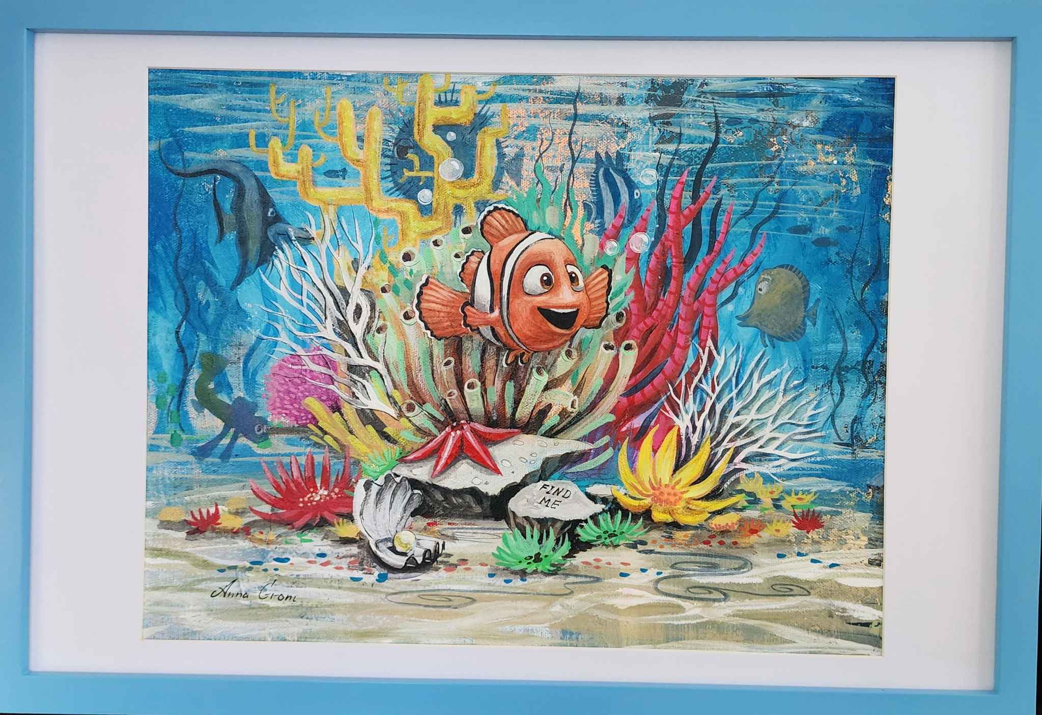 NEW RELEASE: "Finding Nemo" Set of 2 Original Oil & Acrylic Paintings by Anna Gromm