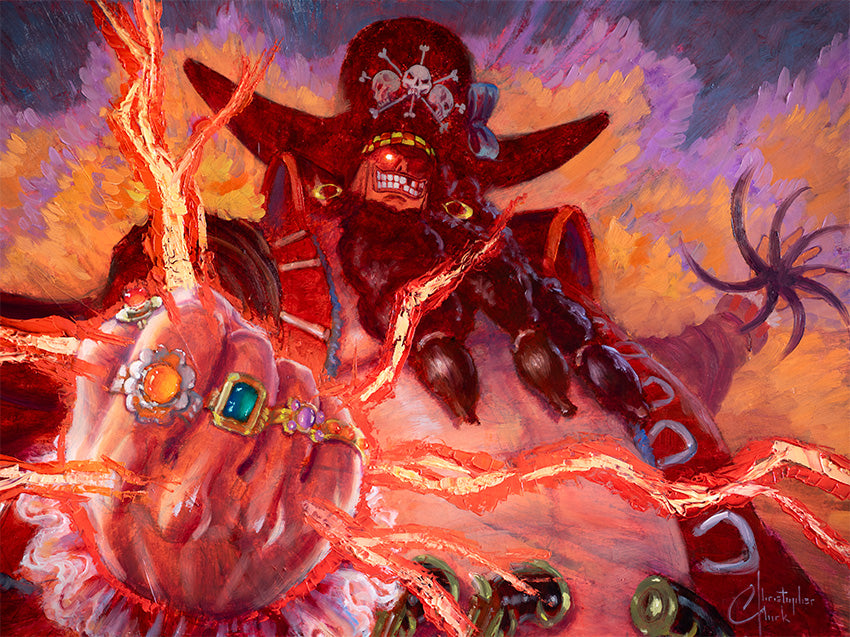 NEW RELEASE: One Piece "Blackbeard Portrait" Original Oil Painting by Christopher Clark