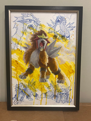 NEW RELEASE: Pokemon: "Entei" Original Oil Painting by Christopher Clark