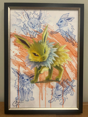 NEW RELEASE: Pokemon: Jolteon Original Oil Painting by Christopher Clark