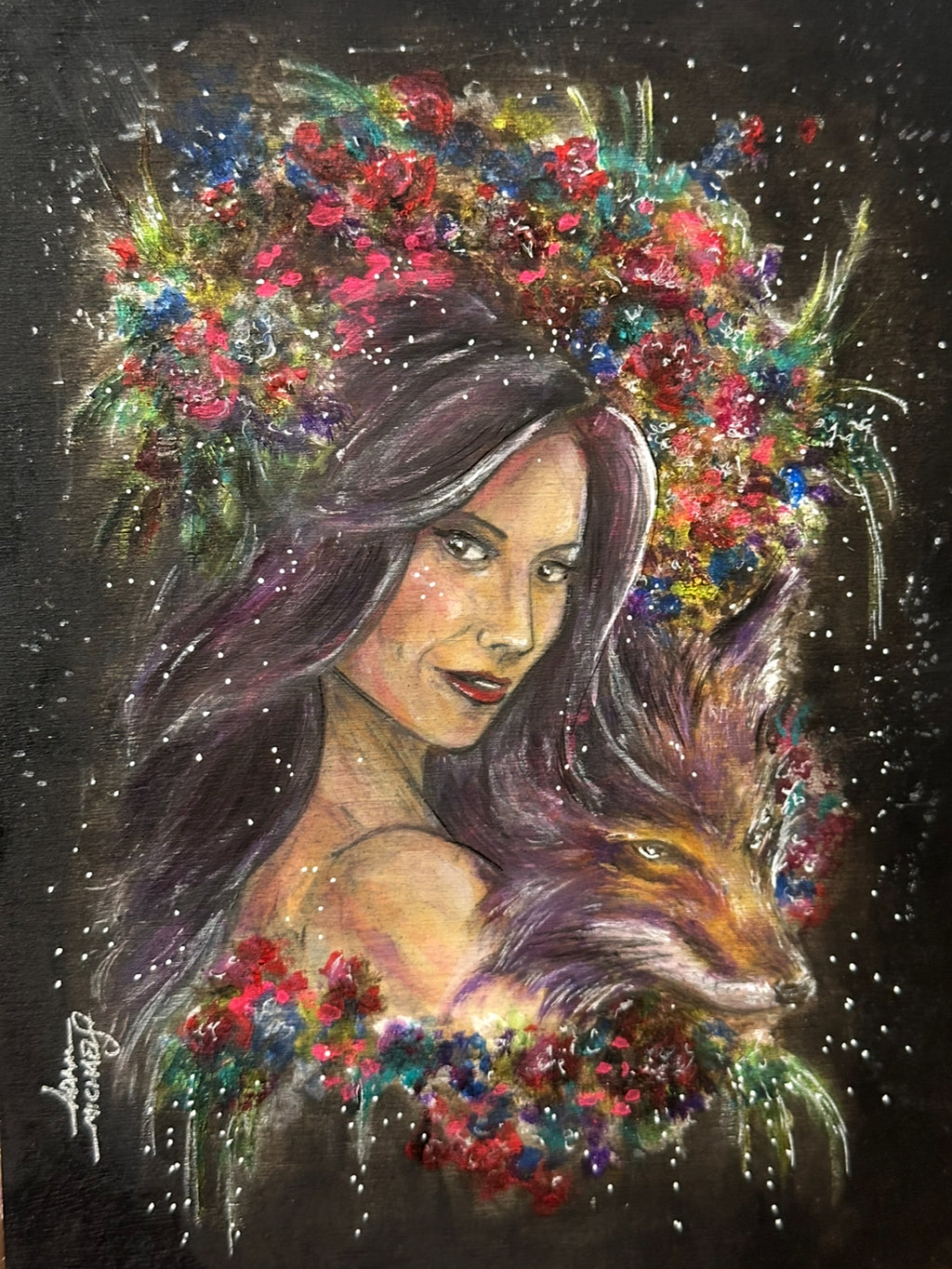 "The Purple Fox" Framed Original by Adam Michaels