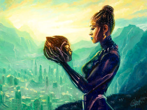 NEW RELASE: Black Panther "Wakanda Forever" Oil Painting by Christopher Clark