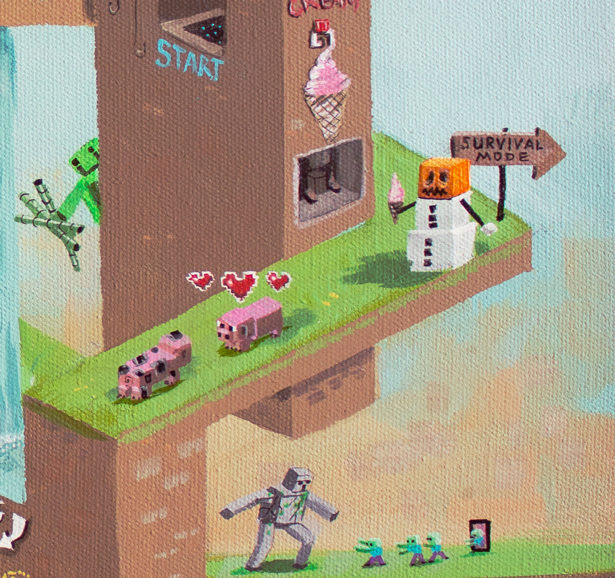 NEW RELEASE: Minecraft Gone Wild Original Painting by Anna Grom ...
