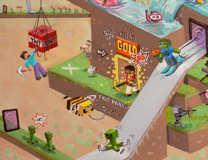 NEW RELEASE: Minecraft Gone Wild Original Painting by Anna Grom