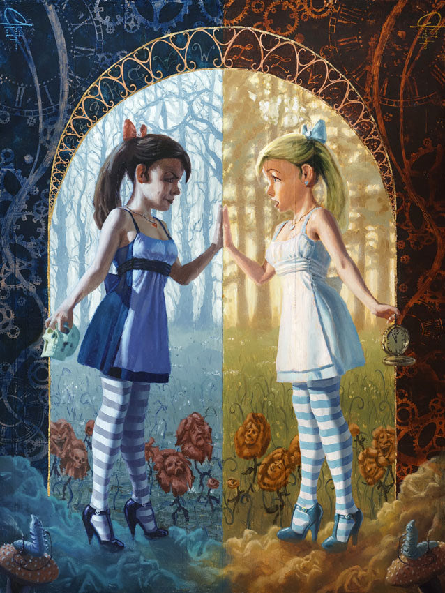 Alice in Wonderland "The Reflection" Original Oil Painting by Christopher Clark