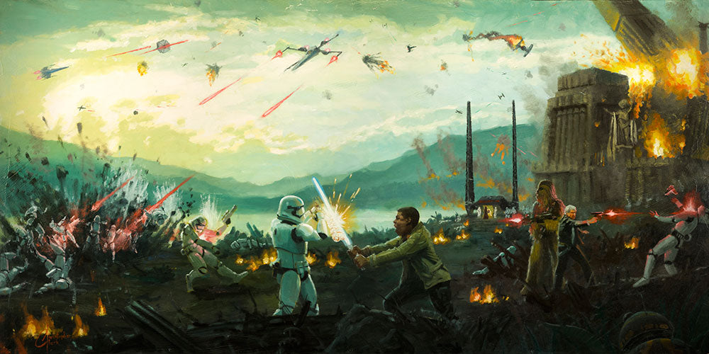 Attack on Takodana Limited Edition canvas by Christopher Clark