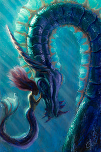 Sea Dragon 18"x27" Oil on Wood Panel by Christopher Clark