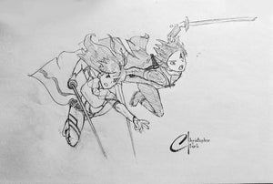Asuna & Kirito Sketch 11"x17"