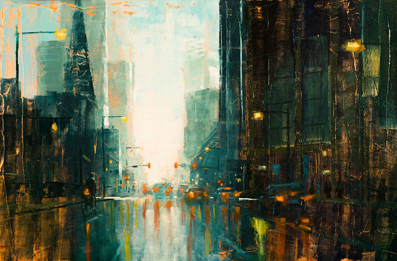 Denver Broadway in the Rain by Christopher Clark